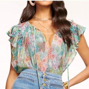 Ramy Brook   Boho Floral Sheer Top in Multiple colors . M/L